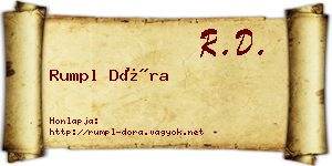 Rumpl Dóra névjegykártya